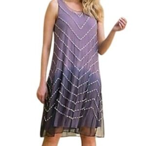 SOFT SURROUNDINGS La Jolla Mesh Ombre Shift Dress Lined EUC Size Small